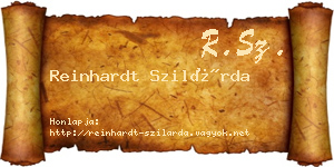 Reinhardt Szilárda névjegykártya